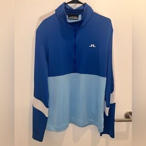 J.Lindeberg Two-Tone Blue Half-Zip Pullover